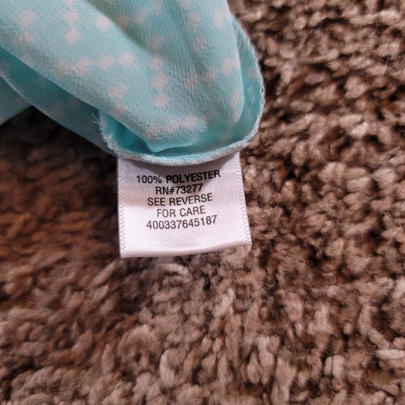 Candie's Sheer Chiffon Long Sleeve Blouse Roll Tab Sleeves Women's Size Large - Picture 10 of 12